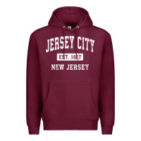 Burgundy jersey city new jersey nj vintage established sports design pullover h Premium Hoodie - linhVisuals