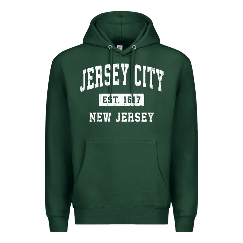 Jersey City New Jersey Nj Vintage Established Sports Design Pullover H Premium Hoodie by linhVisuals | Teevron