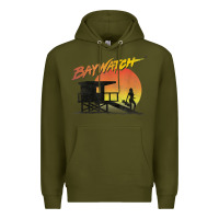 Army Green baywatch lifeguard sunset t shirt Premium Hoodie - linhVisuals
