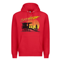 Red baywatch lifeguard sunset t shirt Premium Hoodie - linhVisuals