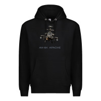Black ah 64 apache longbow helicopter t shirt t shirt Premium Hoodie - linhVisuals