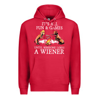 Cardinal it's all fun and games until someone loses a wiener shirt Premium Hoodie - linhVisuals