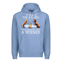 Colony Blue it's all fun and games until someone loses a wiener shirt Premium Hoodie - linhVisuals