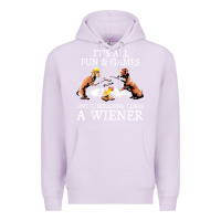 Lilac it's all fun and games until someone loses a wiener shirt Premium Hoodie - linhVisuals