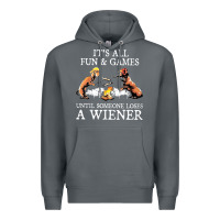 Rock it's all fun and games until someone loses a wiener shirt Premium Hoodie - linhVisuals