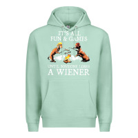 Seafoam it's all fun and games until someone loses a wiener shirt Premium Hoodie - linhVisuals