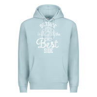 Blue Mist outside is the best side for outdoor campers and hikers t shirt Premium Hoodie - linhVisuals