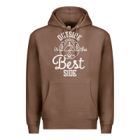 Chestnut outside is the best side for outdoor campers and hikers t shirt Premium Hoodie - linhVisuals