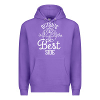 Purple outside is the best side for outdoor campers and hikers t shirt Premium Hoodie - linhVisuals