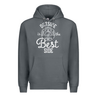Rock outside is the best side for outdoor campers and hikers t shirt Premium Hoodie - linhVisuals