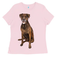 Bubblegum Pink plott hound Ladies Tee - LillyAllenDesigns