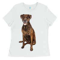 White plott hound Ladies Tee - LillyAllenDesigns