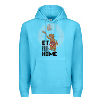 Ocean Blue e.t. phone home spaceship flying away premium t shirt Premium Hoodie - linhVisuals