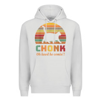 Dove Grey chonk cat scale meme retro oh lawd he comin' memes t shirt Premium Hoodie - linhVisuals