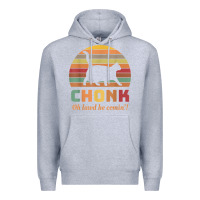 Heather Grey chonk cat scale meme retro oh lawd he comin' memes t shirt Premium Hoodie - linhVisuals