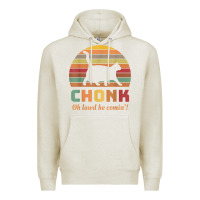 Oatmeal Heather chonk cat scale meme retro oh lawd he comin' memes t shirt Premium Hoodie - linhVisuals
