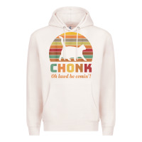 Pale Pink chonk cat scale meme retro oh lawd he comin' memes t shirt Premium Hoodie - linhVisuals
