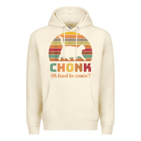 Sandshell chonk cat scale meme retro oh lawd he comin' memes t shirt Premium Hoodie - linhVisuals