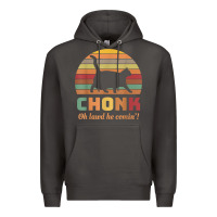 Chonk Cat Scale Meme Retro Oh Lawd He Comin' Memes T Shirt Premium Hoodie | Teevron