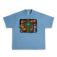 Pebble Blue cross leopard cowhide glitter serape Urban Heavy Tee - RanaPortraitStore