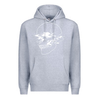 Heather Grey creepy cool egirl eboy pastel goth vaporwave glitch skull sweatshirt Premium Hoodie - linhVisuals