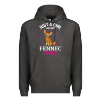 Charcoal Heather fennec fox just a girl who loves fennec foxes t shirt Premium Hoodie - linhVisuals