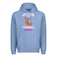 Colony Blue fennec fox just a girl who loves fennec foxes t shirt Premium Hoodie - linhVisuals
