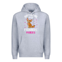 Heather Grey fennec fox just a girl who loves fennec foxes t shirt Premium Hoodie - linhVisuals