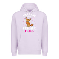 Lilac fennec fox just a girl who loves fennec foxes t shirt Premium Hoodie - linhVisuals