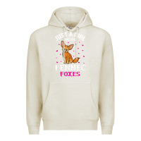 Oatmeal Heather fennec fox just a girl who loves fennec foxes t shirt Premium Hoodie - linhVisuals