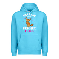 Ocean Blue fennec fox just a girl who loves fennec foxes t shirt Premium Hoodie - linhVisuals