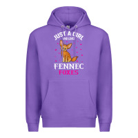 Purple fennec fox just a girl who loves fennec foxes t shirt Premium Hoodie - linhVisuals