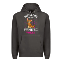 Smoke fennec fox just a girl who loves fennec foxes t shirt Premium Hoodie - linhVisuals