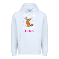 White fennec fox just a girl who loves fennec foxes t shirt Premium Hoodie - linhVisuals
