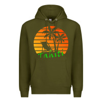 Army Green outdoor t  shirt tahiti retro vintage sunset t  shirt Premium Hoodie - linhVisuals