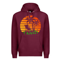 Burgundy outdoor t  shirt tahiti retro vintage sunset t  shirt Premium Hoodie - linhVisuals