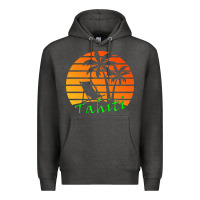 Charcoal Heather outdoor t  shirt tahiti retro vintage sunset t  shirt Premium Hoodie - linhVisuals