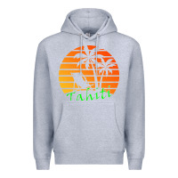 Heather Grey outdoor t  shirt tahiti retro vintage sunset t  shirt Premium Hoodie - linhVisuals