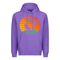 Purple outdoor t  shirt tahiti retro vintage sunset t  shirt Premium Hoodie - linhVisuals