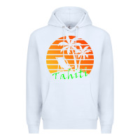 White outdoor t  shirt tahiti retro vintage sunset t  shirt Premium Hoodie - linhVisuals