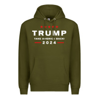 Donald Trump 2024 Take America Back Election   The Return Sweatshirt Premium Hoodie | Teevron