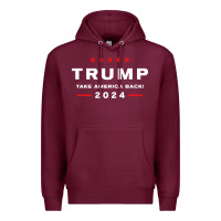 Burgundy donald trump 2024 take america back election   the return sweatshirt Premium Hoodie - linhVisuals