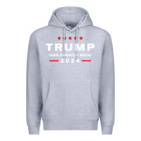 Heather Grey donald trump 2024 take america back election   the return sweatshirt Premium Hoodie - linhVisuals