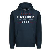 Navy donald trump 2024 take america back election   the return sweatshirt Premium Hoodie - linhVisuals