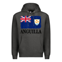Charcoal Heather flag of anguilla   anguilla banner t shirt Premium Hoodie - linhVisuals