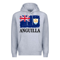 Heather Grey flag of anguilla   anguilla banner t shirt Premium Hoodie - linhVisuals