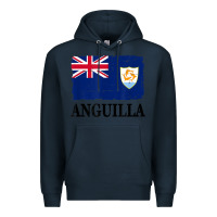 Navy flag of anguilla   anguilla banner t shirt Premium Hoodie - linhVisuals