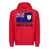 Red flag of anguilla   anguilla banner t shirt Premium Hoodie - linhVisuals