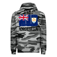 Slate Camo flag of anguilla   anguilla banner t shirt Premium Hoodie - linhVisuals