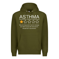 Army Green funny asthma awareness one star rating inhaler wheezy breath t shirt Premium Hoodie - linhVisuals